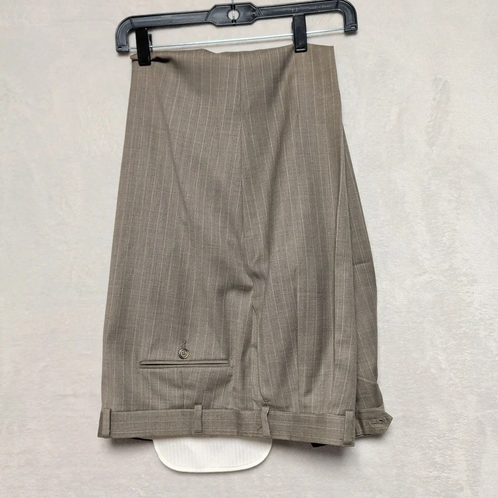 Vintage Ralph Lauren Mens 2pc Pinstripe Suit 42R 38x28 Tan 3 Button Union Canada